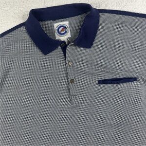 Vintage Greenline Sport Polo Shirt Size XL short Sleeve 80s 90s Blue Check